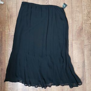 Ladies XL black chiffon skirt
